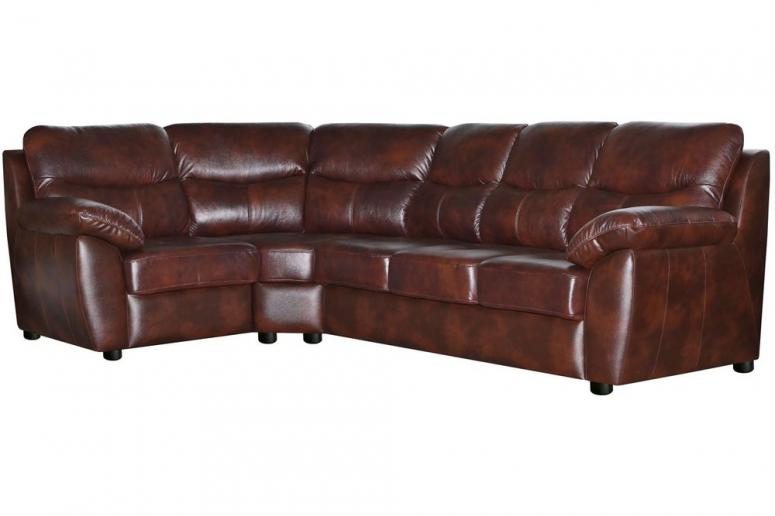 Угловой диван «Плаза» (3мL/R901R/L) в натуральной коже