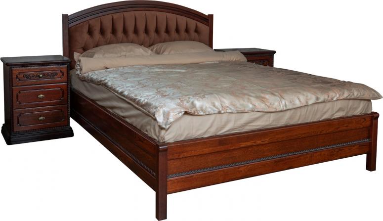 Кровать 2-16 «Бристоль» П3.588.1.01 , ДСП, облицованная шпоном дуба, Спелая вишня, 2000x1600 мм 